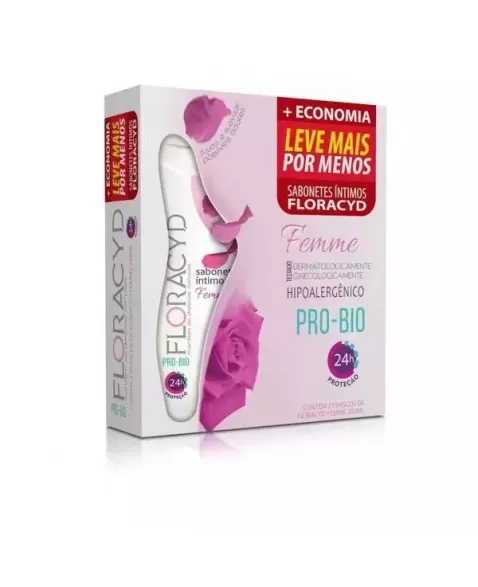 KIT SABONETE LIQUIDO INTIMO FLORACYD FEMME 200ML C/2 UND (HEALTHY DO BRASIL)