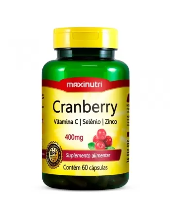 CRANBERRY VITAMINA C SEL ZINCO 400MG C/60CAPS (MAXINUTRI)