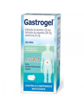 GASTROGEL C/20 CPR MAST.HIDROXIDO DE ALUMINIO + HIDROXIDO DE MAGNESIO + SIMETICONA (MEDQUIMICA)