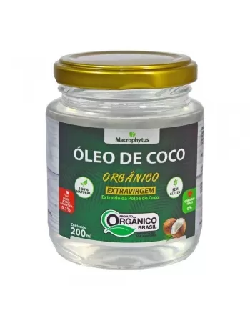 OLEO DE COCO EXTRA VIRGEM 200ML (MACROPHYTUS)