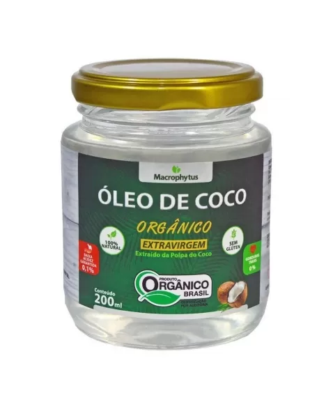 OLEO DE COCO EXTRA VIRGEM 200ML (MACROPHYTUS)