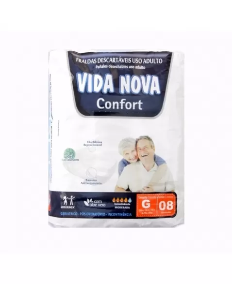 FRALDA GERIATICA VIDA NOVA CONFORT G C/8 UND (EUROFRAL)