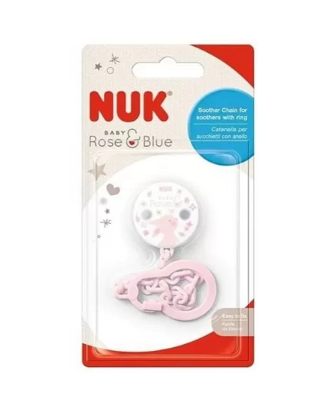 PRENDEDOR CHUPETA C/ARGOLA ROSE & BLUE (PA7563-UG) (NUK)