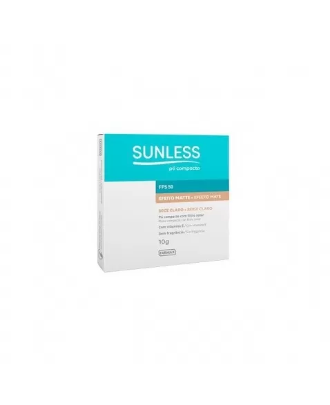 PO COMPACTO SUNLESS FPS50 BEGE CLARO 10G (FARMAX)