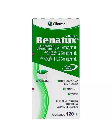 BENATUX XAROPE 120ML DIFENIDRAMINA AMONIO SODIO (CIFARMA)