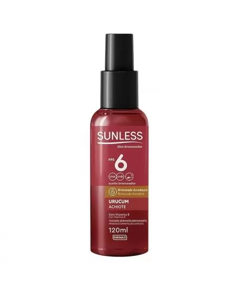 OLEO BRONZEADOR SUNLESS URUCUM FPS 6 120ML (FARMAX)