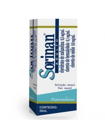 SORINAN SOLUCAO NASAL ADULTO 30ML NAFAZOLINA (PHARMASCIENCE)