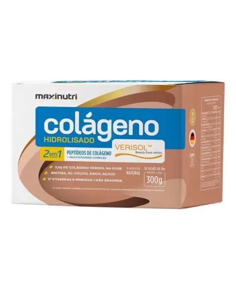 COLAGENO HIDROLISADO VERISOL 2 EM 1 SACHE NATURAL C/30 10G (MAXINUTRI)