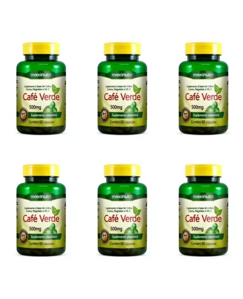 CAFE VERDE 500MG C/60CAPS COLINA CROMO MAGNESIO VITAMIN (MAXINUTRI)