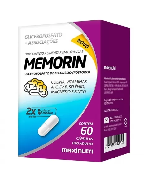 MEMORIN C/60CAPS FOSFORO VITAMINA S (MAXINUTRI)