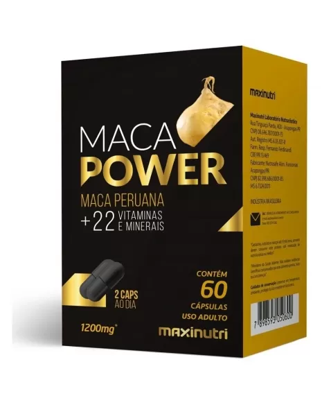 MACA POWER 1200MG C/60CAPS MACA PERUANA VITAMINA E MINERAIS (MAXINUTRI)