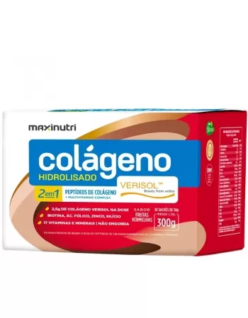 COLAGENO HIDROLISADO VERISOL 2 EM 1 SACHE FRUTAS VERMELHAS C/30 10G (MAXINUTRI)