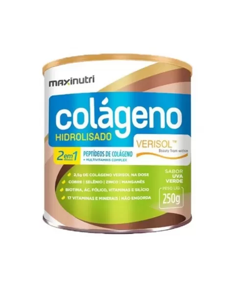 COLAGENO HIDROLISADO VERISOL 2 EM 1 LATA UVA VERDE 250G