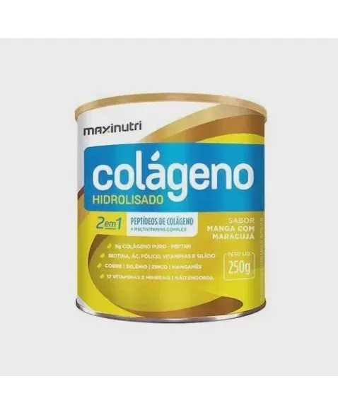 COLAGENO HIDROLISADO 2 EM 1 LATA MANGA C/MARACUJA 250G (MAXINUTRI)