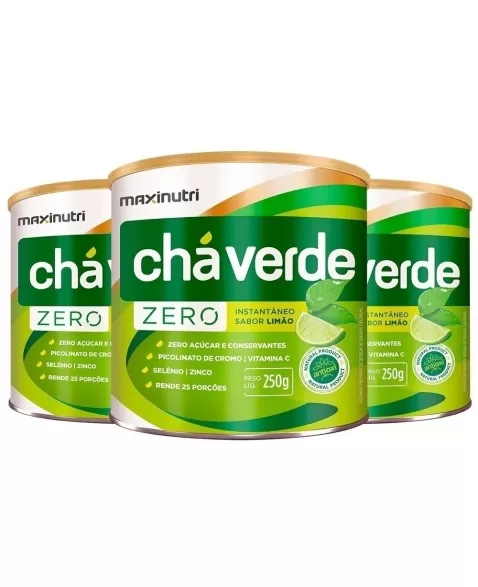 CHA VERDE INSTANTANEO ZERO LIMAO LATA 250G (MAXINUTRI)