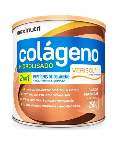 COLAGENO HIDROLISADO VERISOL 2 EM 1 LATA NATURAL 250G (MAXINUTRI)