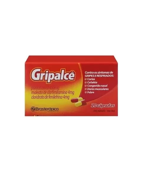 GRIPALCE C/20CAPS PARACETAMOL CLORFENIRAMINA FENILEFRINA (BRASTERAPICA)