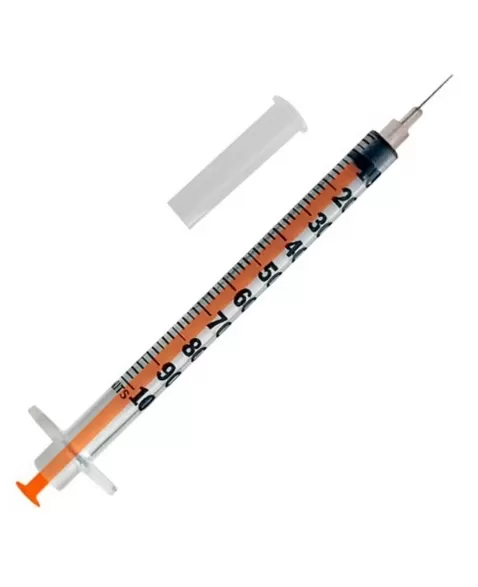 SERINGA 1ML P/INSULINA C/AGULHA 13 X 4,5 (LARANJA) (SR)