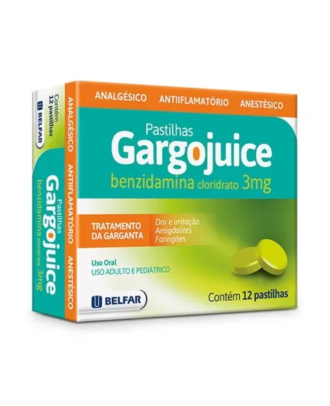 GARGOJUICE PAST.MENTA C/12 BENZIDAMINA