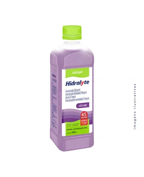 HIDRALYTE SOLUCAO REIDRATANTE 45 UVA 500ML (NATULAB)