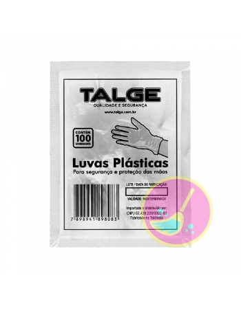 LUVA PLASTICA TRANSPARENTE C/100 UND (TALGE)