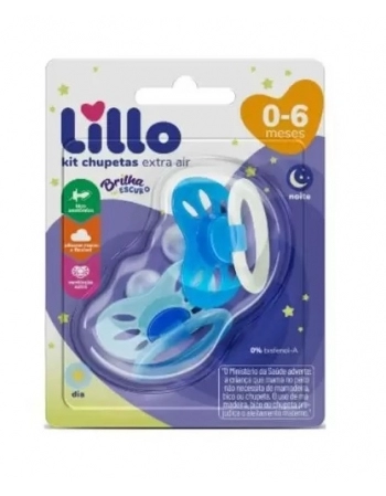 KIT CHUPETA T1 (808021) SILICONE DESENHOS E CLASSICA AZUL C/2 UND (LILLO)