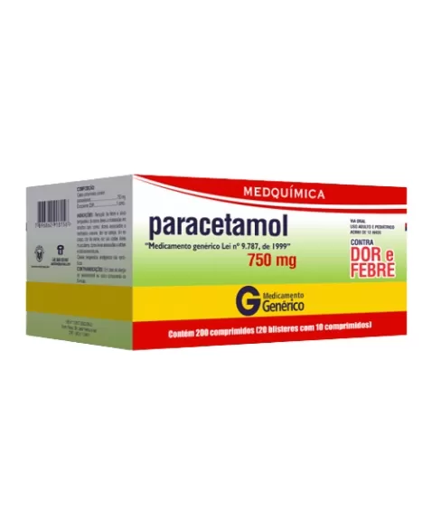 PARACETAMOL 750MG 20 X 10CPR (MEDQUIMICA)