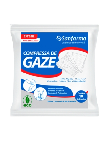 COMPRESSA DE GAZE ESTERIL 11 FIOS C/10 UND (SANFARMA)