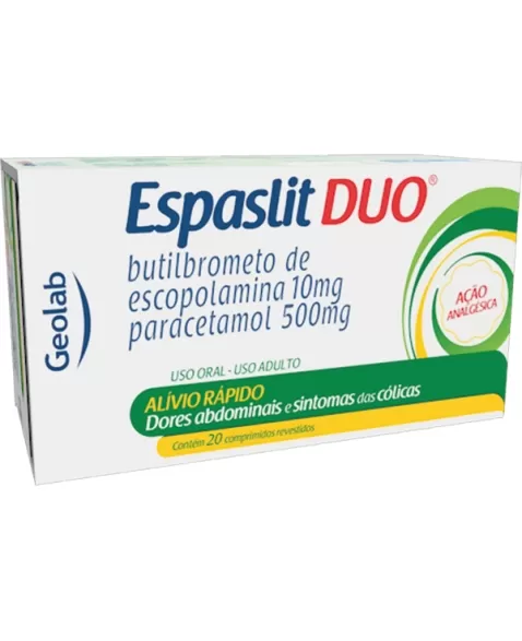 ESPASLIT DUO C/20CPR BUTILBROMETO DE ESCOPOLAMINA + PARACETAMOL (GEOLAB)