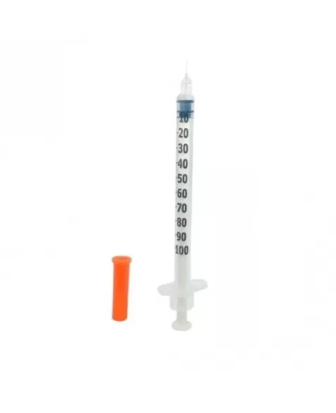 SERINGA 1ML P/INSULINA AGULHA 6 X 0,25 (LARANJA) ULTRAFINE (SR)