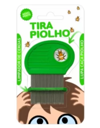 TIRA PIOLHO PENTE FINO ACO INOX VERDE