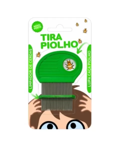 TIRA PIOLHO PENTE FINO ACO INOX VERDE