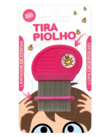 TIRA PIOLHO PENTE FINO ACO INOX ROSA