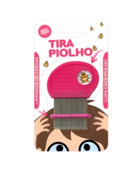 TIRA PIOLHO PENTE FINO ACO INOX ROSA