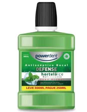 ANTISSEPTICO BUCAL DEFENSE HORTELA L300P250ML (2432) (POWERDENT)