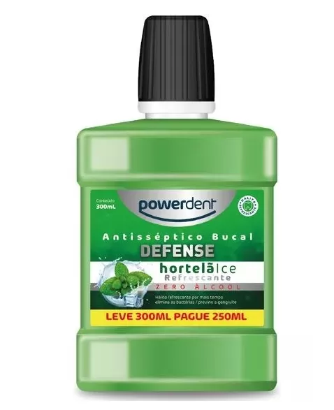 ANTISSEPTICO BUCAL DEFENSE HORTELA L300P250ML (2432) (POWERDENT)