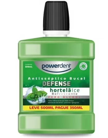 ANTISSEPTICO BUCAL DEFENSE HORTELA L500P350ML (2439) (POWERDENT)