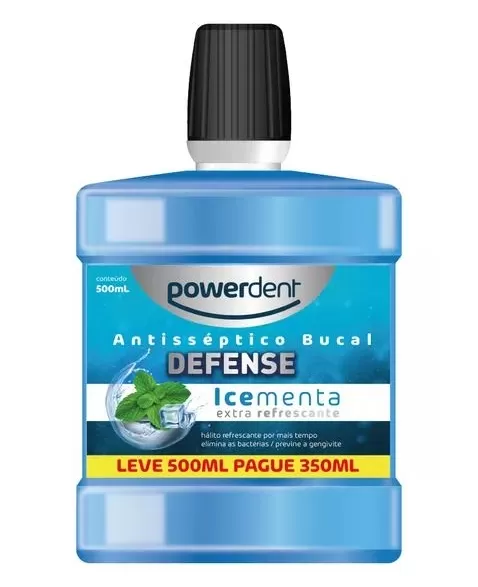 ANTISSEPTICO BUCAL DEFENSE MENTA L500P350ML (2435) (POWERDENT)