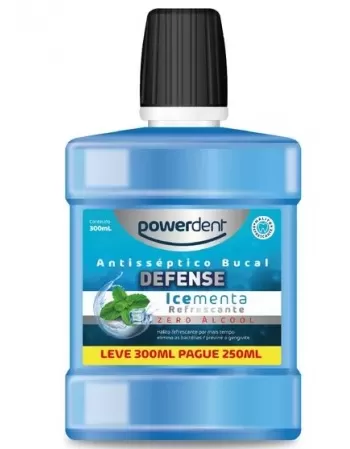 ANTISSEPTICO BUCAL DEFENSE S/ALCOOL MENTA L300P250ML (2428) (POWERDENT)