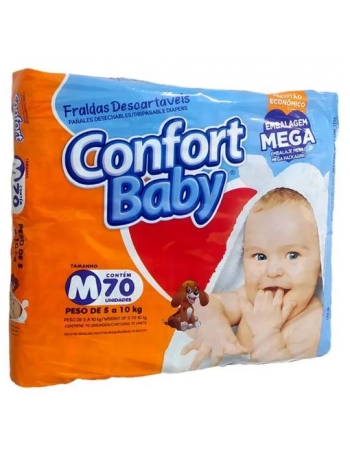 FRALDA CONFORT BABY MEGA M C/70 UND (MEGAFRAL)