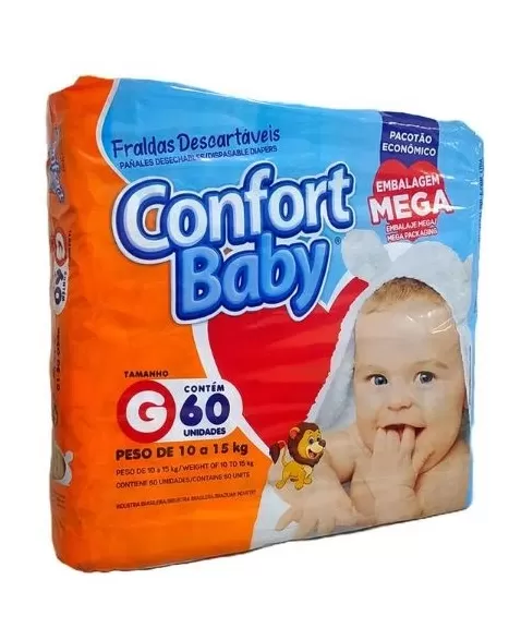 FRALDA CONFORT BABY MEGA G C/60 UND (MEGAFRAL)