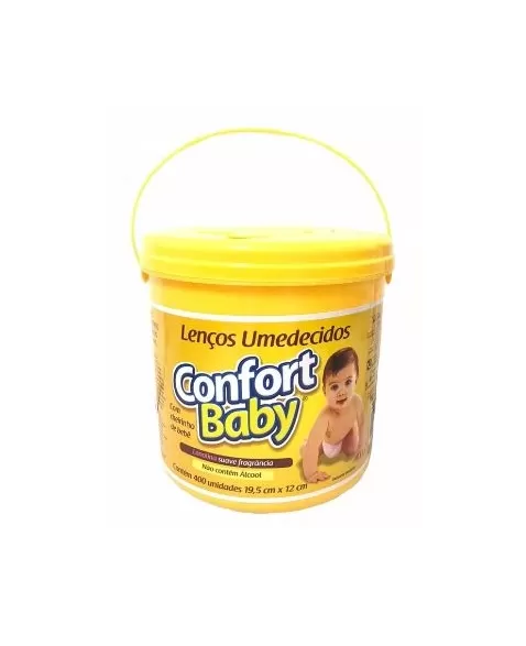 LENCO UMEDECIDAS BALDE CONFORT AMARELO C/400 UND (MEGAFRAL)