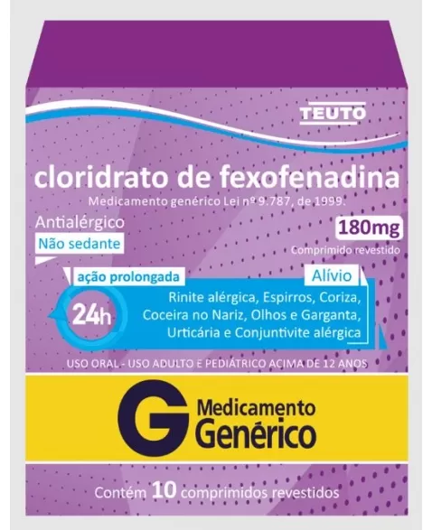 FEXOFENADINA 180MG C/10CPR GEN