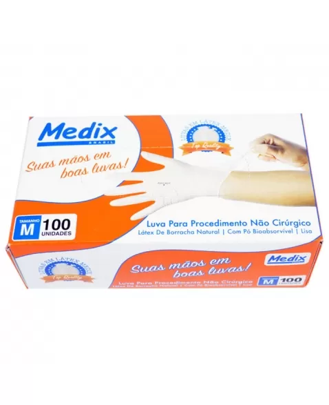 LUVA P/PROCEDIMENTOS M C/100 UND (MEDIX)