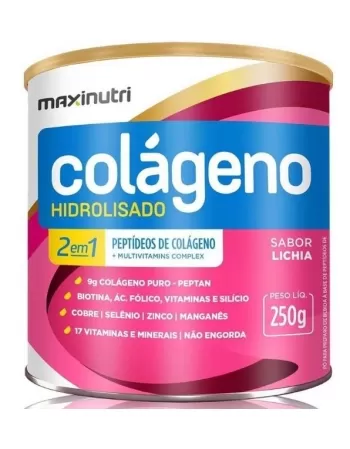 COLAGENO HIDROLISADO 2 EM 1 LATA LICHIA 250G (MAXINUTRI)