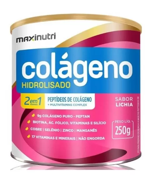 COLAGENO HIDROLISADO 2 EM 1 LATA LICHIA 250G (MAXINUTRI)