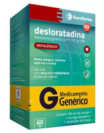 DESLORATADINA 0,5MG XAROPE 60ML (EUROFARMA)