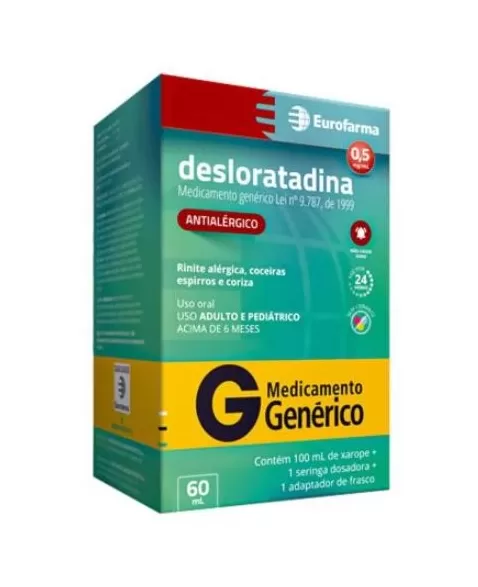 DESLORATADINA 0,5MG XAROPE 60ML (EUROFARMA)