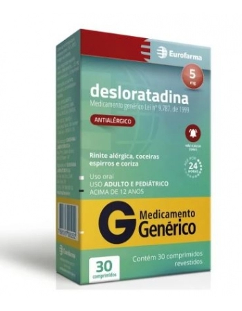 DESLORATADINA 5MG C/10CPR (EUROFARMA)