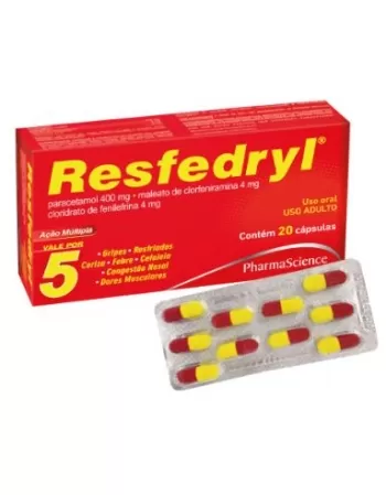 RESFEDRYL 2 X 10CAPS PARACETAMOL + CLORFENIRAMINA + FENILEFRINA (PHARMASCIENCE)